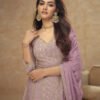 Designer Chinon Palazzo Set For Women Ethnic Wear Baby Pink