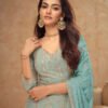 Designer Chinon Palazzo Set For Women Ethnic Wear Sky Blue
