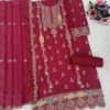 Trandy Pink Chinon Straight Suit For Women Ethnic Wear