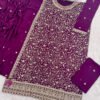 Designer Purple Georgette Sharara Suit For Women
