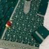 Latest Green Vichitra Silk Straight Suit For Women