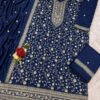 Latest Blue Vichitra Silk Straight Suit For Women