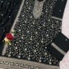 Latest Black Vichitra Silk Straight Suit For Women