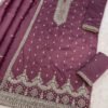 Pakistani Style Magenta Gold Crush Palazzo Suit For Women