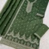 Pakistani Style Mahendi Gold Crush Palazzo Suit For Women