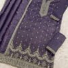 Pakistani Style Dark Lilac Gold Crush Palazzo Suit For Women