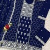 Georgette Based Navy Blue Palazzo Suit For Women