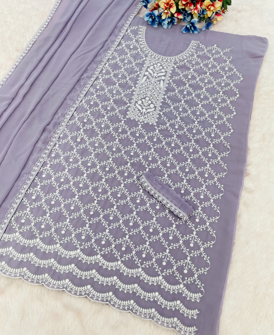 New Lilac Georgette Sharara Suit For Women Festival Wear