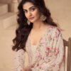 Designer Beige Summer Wear Chinon Pakstani Straight Suit For Women