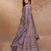 Ivory Simmer Silk Front Slit Anarkali Suit For Women