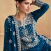 Designer Pakistani Suit For Women Blue Color Chinon Fabric