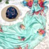 Tabby Silk Soft Sky Blue Saree For Women Party Wear