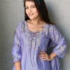 Lavender Farshi Salwar Suit For Women Hand Embroidery Work