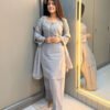 Grey Farshi Salwar Suit For Women Hand Embroidery Work