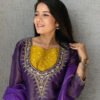 Roman Silk Purple Farshi Palazzo Suit Set For Women Wedding Wear