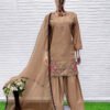 Beige Pakistani Straight Suit For Women Festival Wear