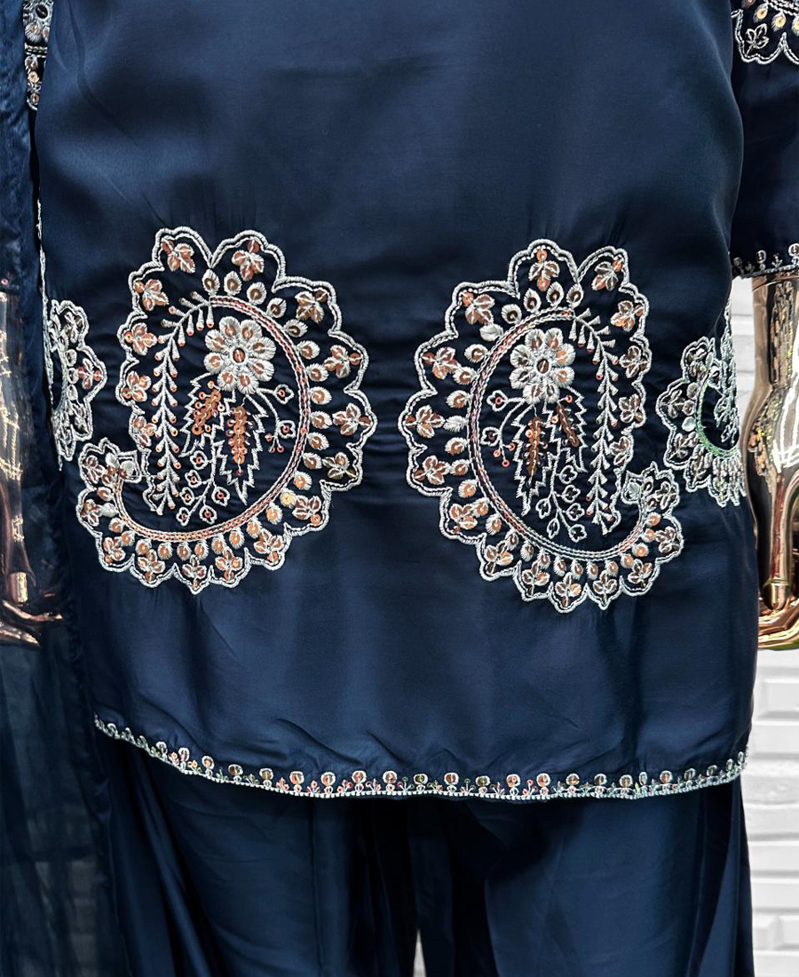 Blue Pakistani Straight Suit For Women Festival Wear