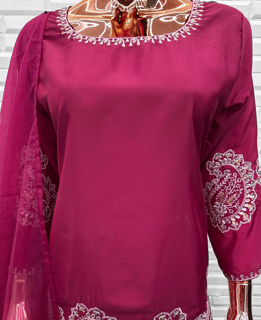 Magenta Pakistani Straight Suit For Women Festival Wear