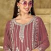 New Crimson Red Georgette Pakistani Straight Suit For Women
