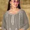 New Grey Georgette Pakistani Straight Suit For Women