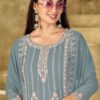 New Blue Georgette Pakistani Straight Suit For Women
