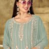 New Sky Blue Georgette Pakistani Straight Suit For Women