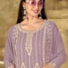 New Lilac Georgette Pakistani Straight Suit For Women