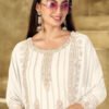 New White Georgette Pakistani Straight Suit For Women