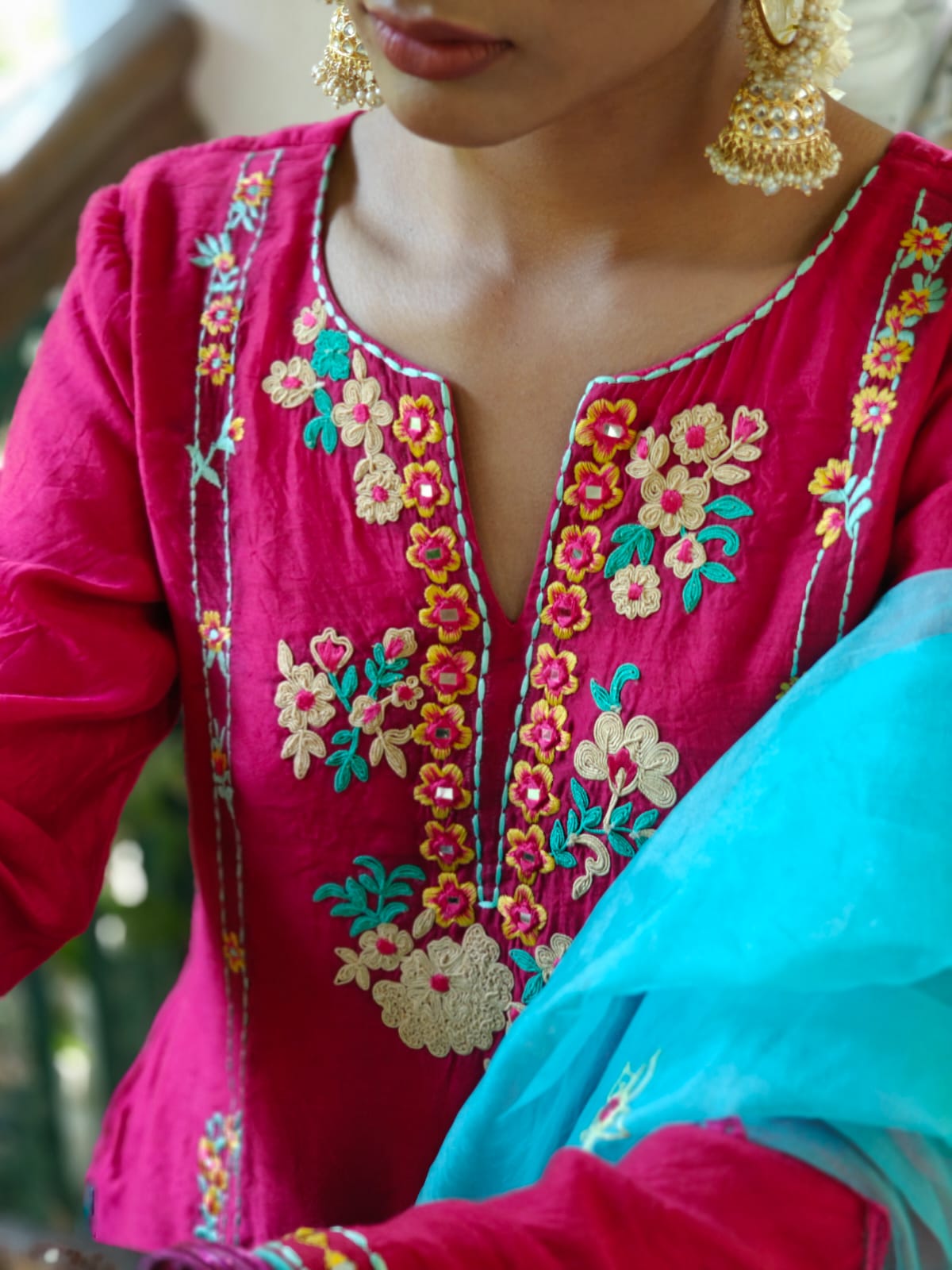 Gulzar Rosette Embroidered Kurta Set - Image 7