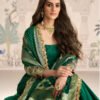 New Indian Heavy Wedding Wear Green Silk Anarkali Suit For Women