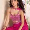 Designer Rani Pink Bandhani Printed Indowestern Suit For Women
