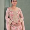 Traditional Wedding Wear Pink Chinon Long Straight Suit For Women Wear