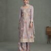 Traditional Wedding Wear Lilac Chinon Long Straight Suit For Women Wear