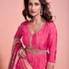 Summer Special Pink Chinon Anarkali Set For Women