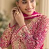 Heavy Embroidery Worked Georgette Rani Pink Anarkali For Women Wedding Wear
