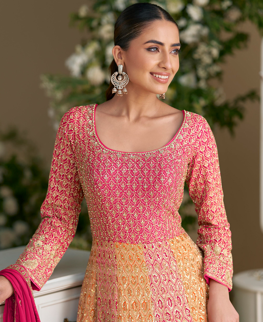 Designer Wedding Wear Bridal Anarkali For Women Pink