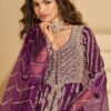 Bridal Wear Wine Front Slit Anarkali Suit For Women
