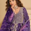 Bridal Wear Purple Front Slit Anarkali Suit For Women