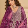 Bridal Wear Magenta Front Slit Anarkali Suit For Women