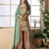 Designer Mustard Yellow Ajrakh Print Palazzo Suit Set For Women Wedding Wear