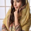 Designer Pink Ajrakh Print Palazzo Suit Set For Women Wedding Wear