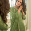 Latest Green Banarasi Silk Palazzo Suit For Women Wear