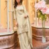 Latest White Banarasi Silk Palazzo Suit For Women Wear