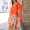 New Festival Wear Chinon Orange Salwar Kameez For Women