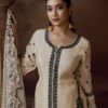 Latest Off White Chinon Pakistani Salwar Suit For Women Wedding Wear