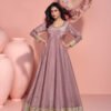 Party Wear Pink Banarasi Silk Anarkali Suit For Women