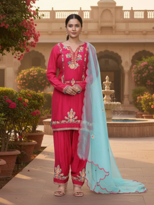 Gulzar Rosette Embroidered Kurta Set