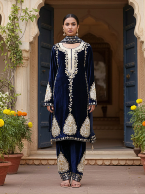 Royal Blue Heirloom Handcrafted Kurta Set
