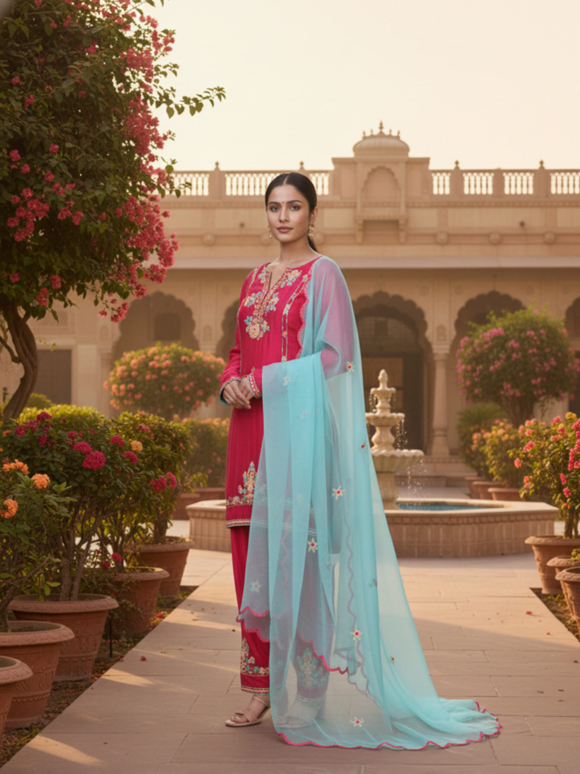 Gulzar Rosette Embroidered Kurta Set - Image 5