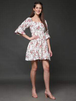 Star Jasmine Floral Tiered Summer Dress